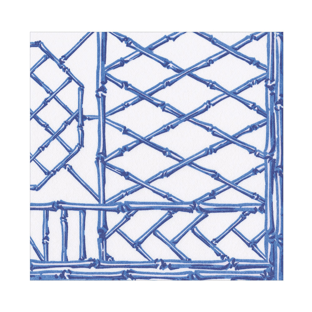 Bamboo Screen China Blue Luncheon Napkins 6.5x6.5"