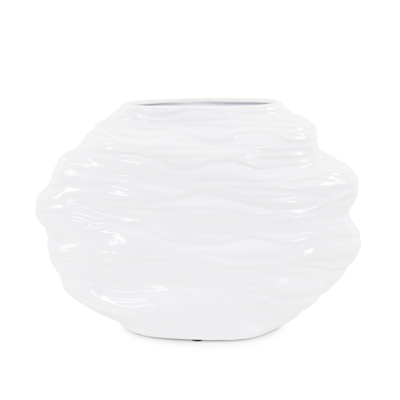 Ebb Glossy White Vase 10"h