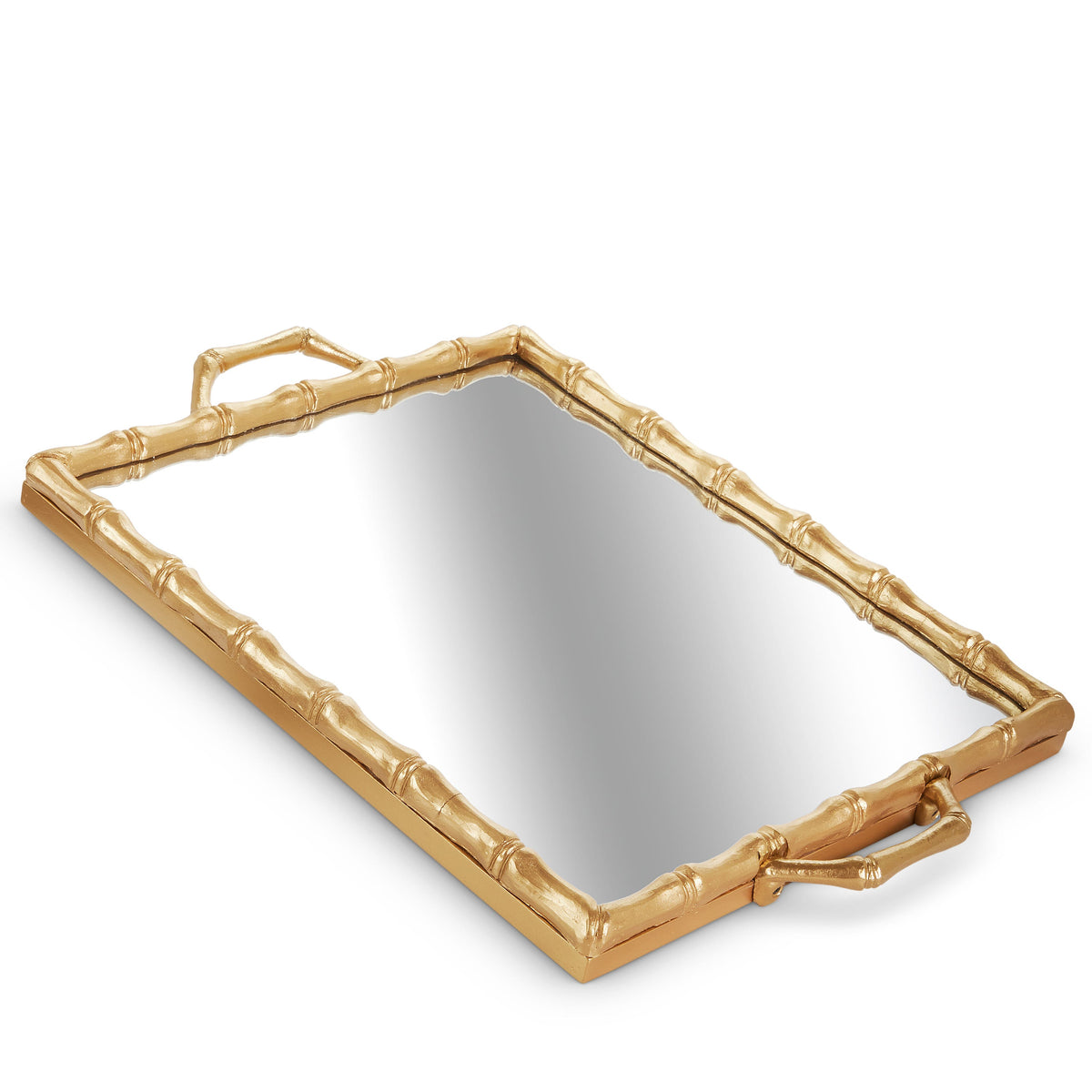 Gold Bamboo Mirror Tray 23x16.5x1.5"h