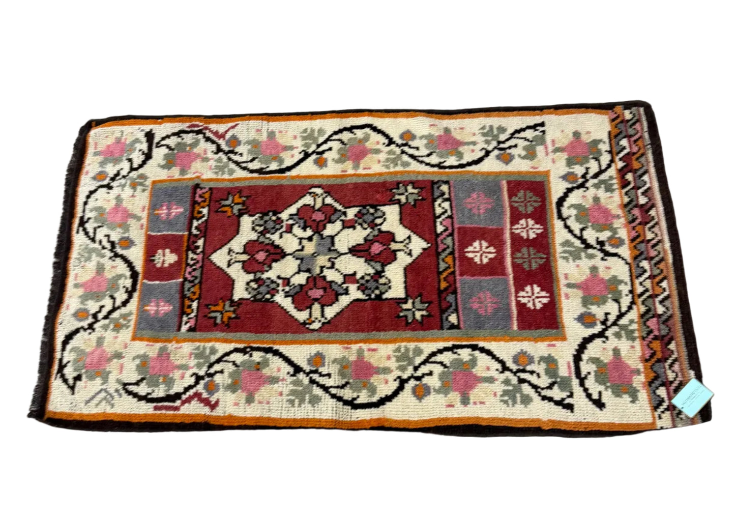 Hand Knotted Wool Rug 4'6" x 2'7"