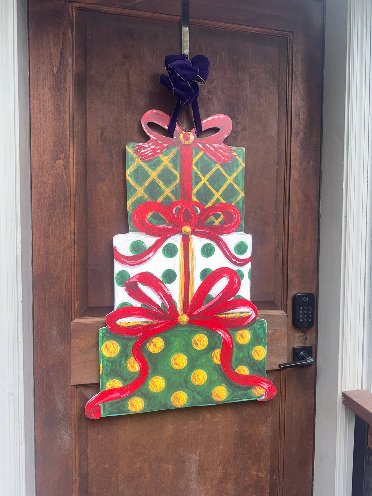 LARGE Designer Tiered Christmas Presents Door Hanger
