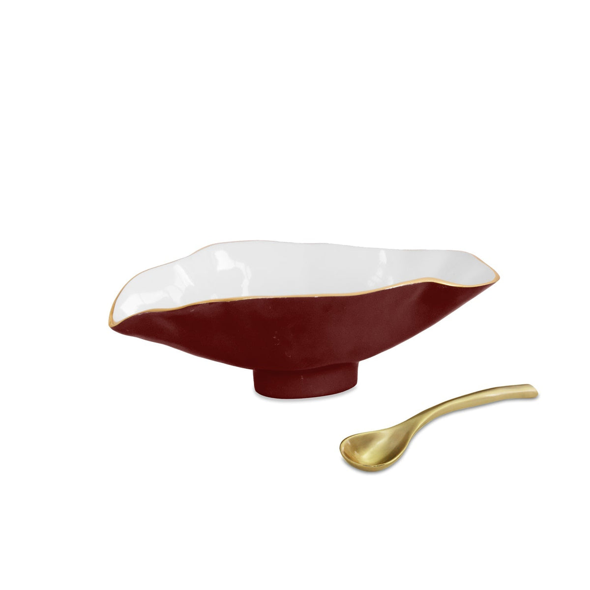 Encanto Claire Sm Oval Bowl w/ Spoon Bordeaux