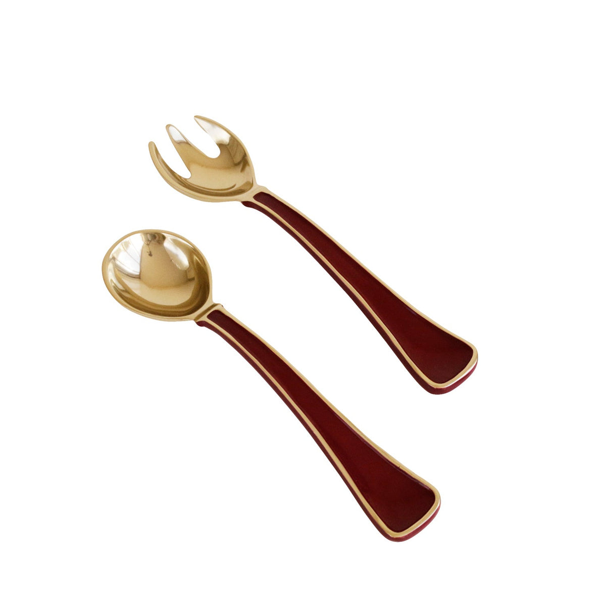 Encanto Soho Salad Servers Bordeaux/Gold