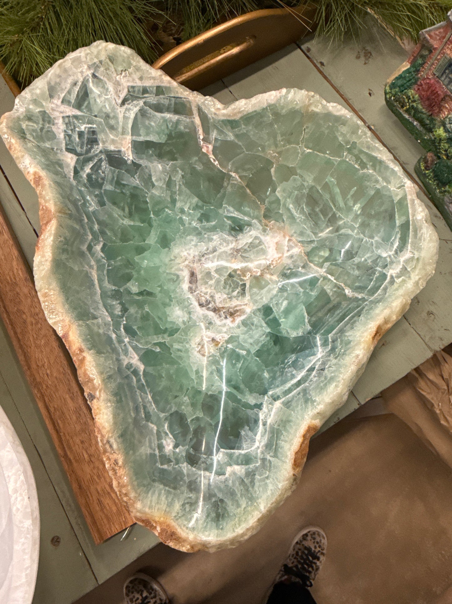 Fluorite Bowl 16.5x15x5”h