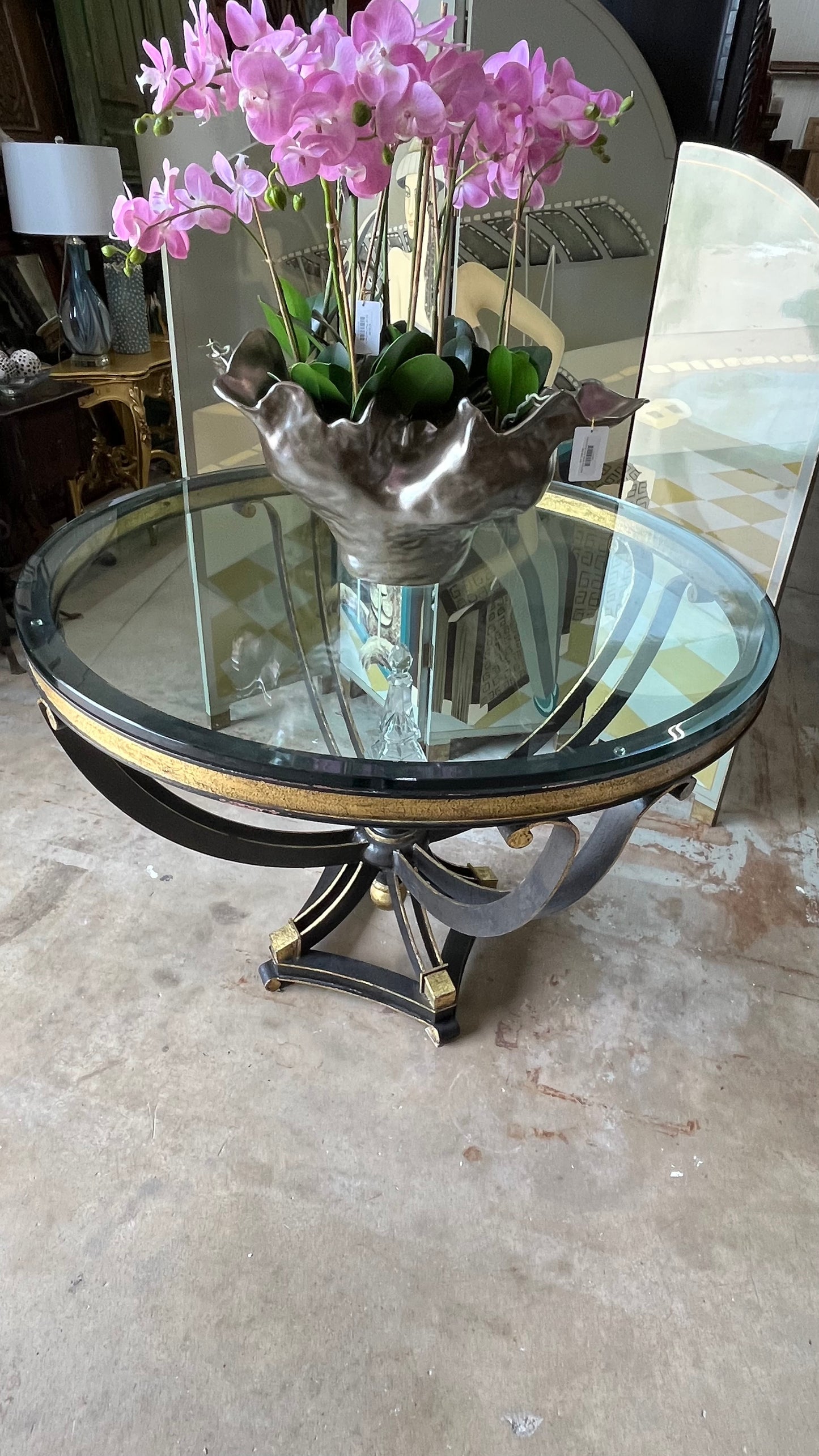 Regency Center Table Bl/Gld 48x38.5h