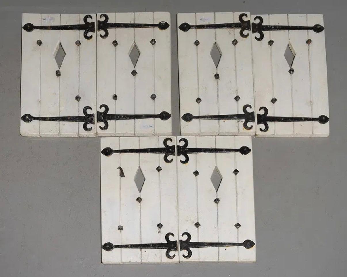 PAIR Eng Painted Wood Doors - 28 in tall x 32 x 1 each