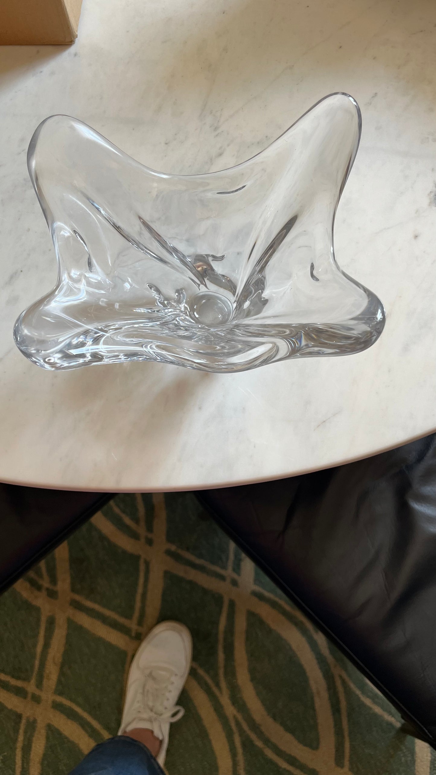 Ital Clear Art Glass Bowl 6"h