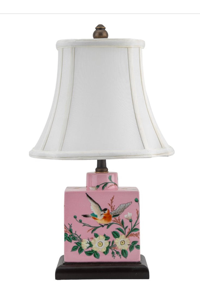 Pink Garden Lamp 17.5”h