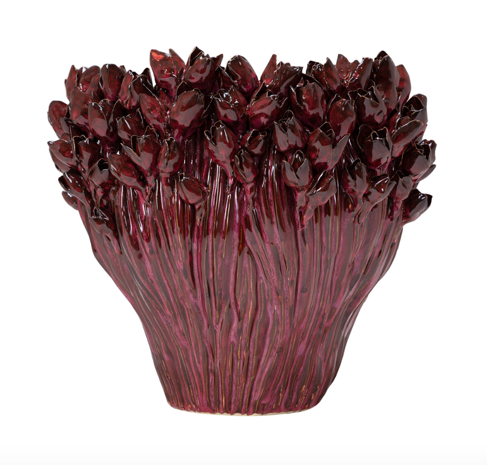 Arlen Ruby Vase 15x13x15.5"h