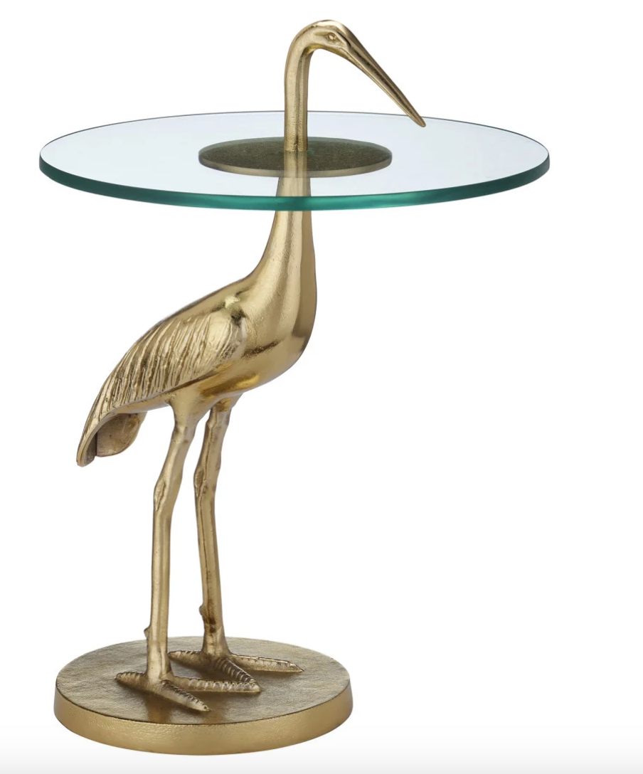 Crane Brass Accent Table 16x25"h