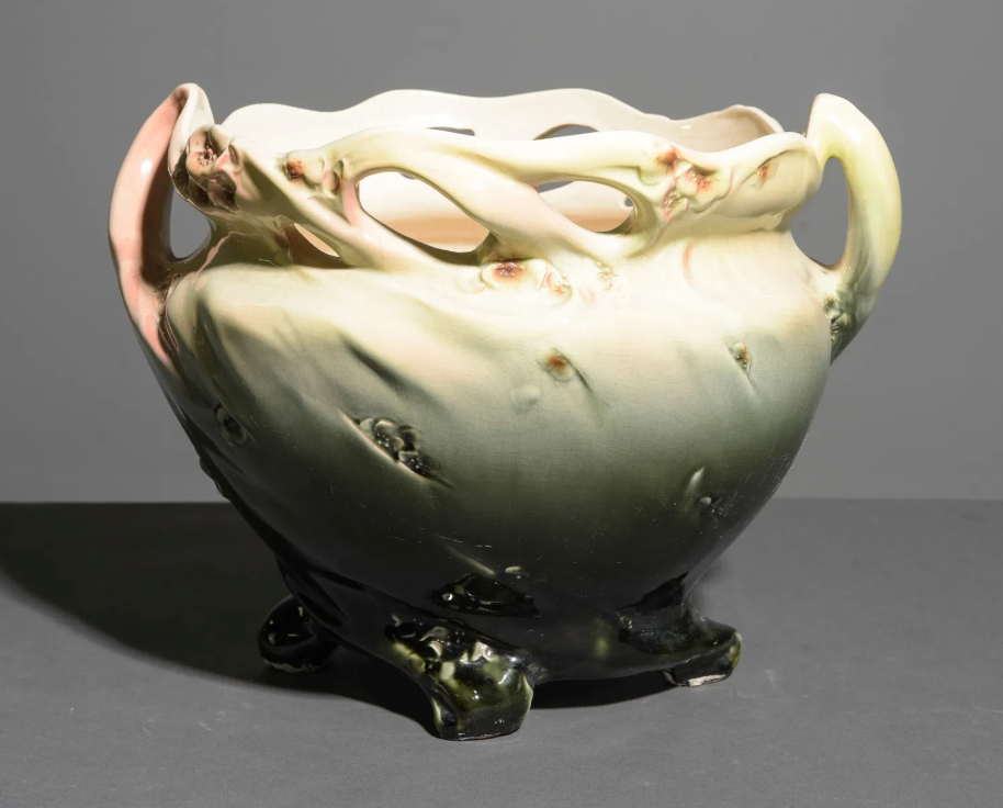 French Majolica Jardinere 14x12x10.5"h