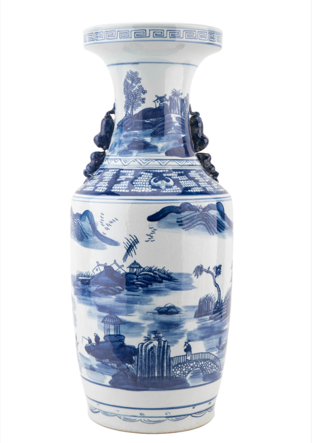Blue & White Vase 19"h