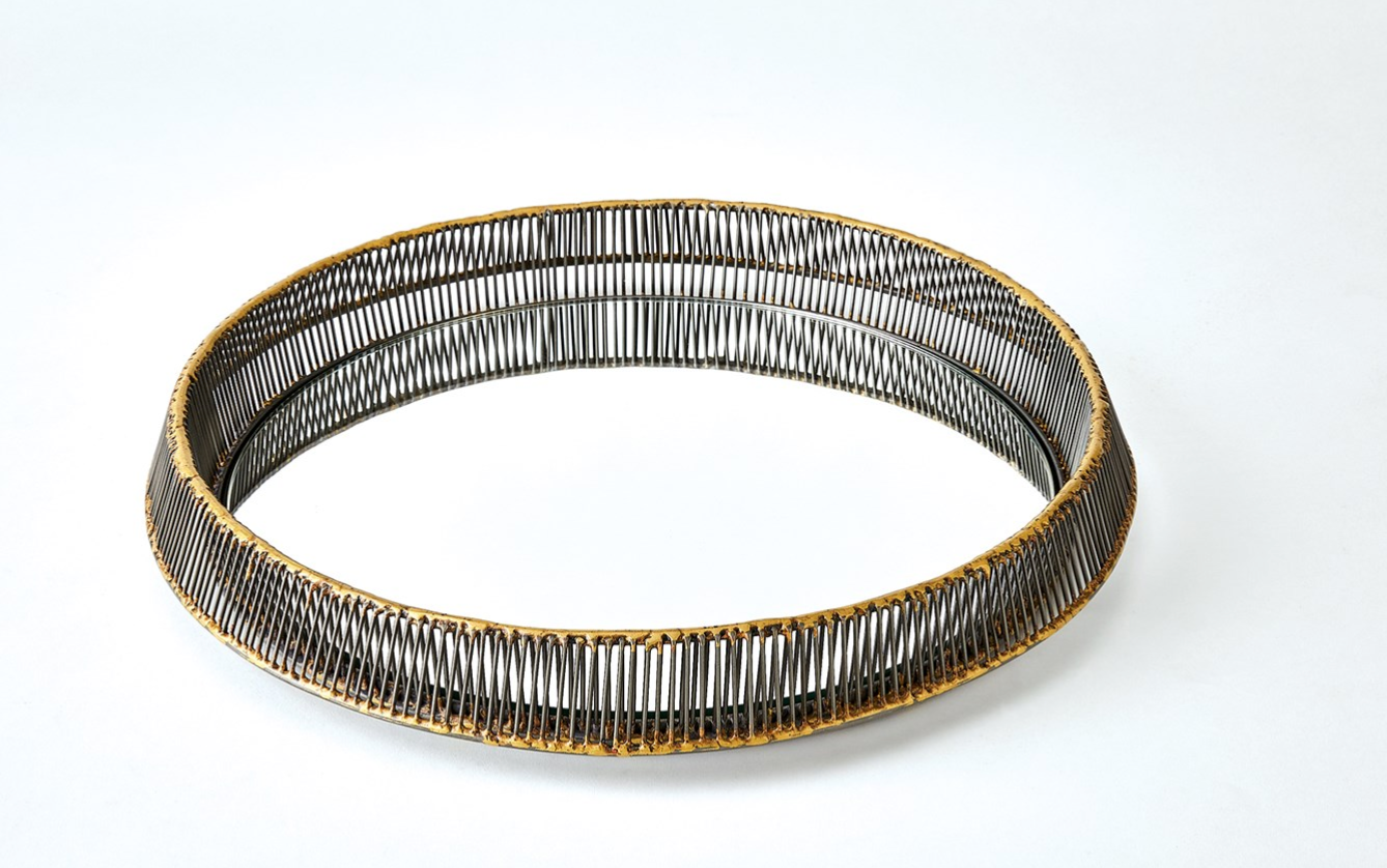 Whipped Wire Tray/Mirror -SM 12"d