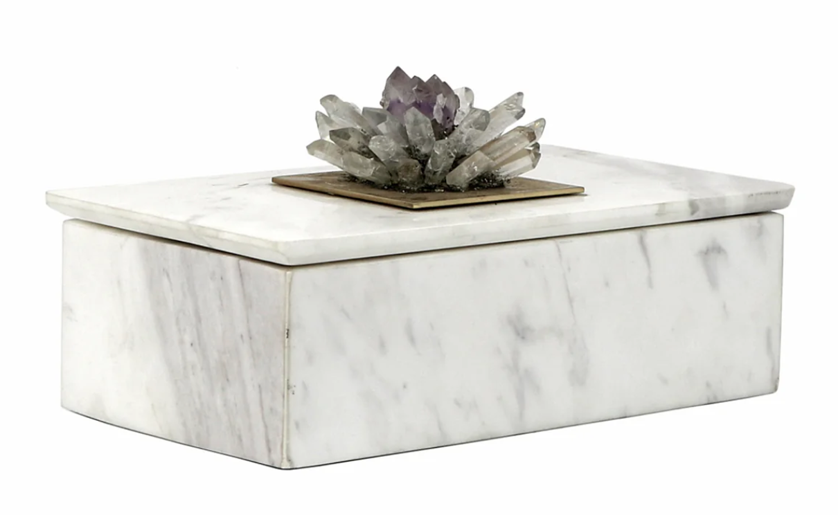 Quartz Flower Box 9½'' x 4'' x 3''