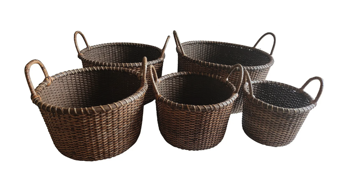 Rattan Produce Baskets Set/5
