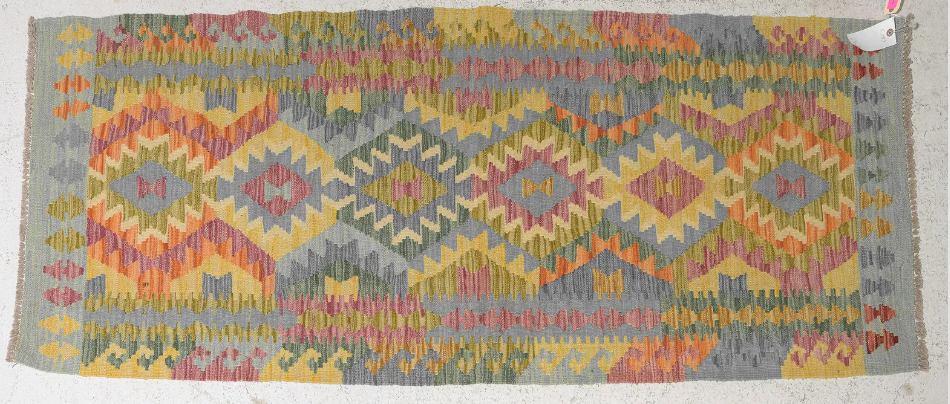 Hand Knotted Kilim Runner 6'8"x2'10"