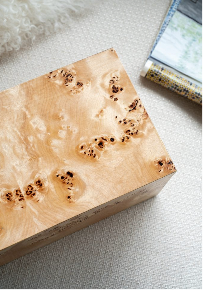 Burl Wood Box 11x7x5"h