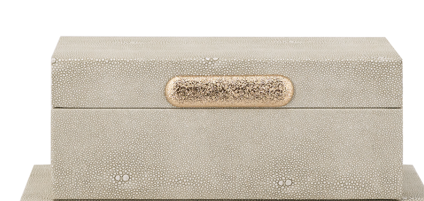 Gray Faux Leather Box 8.5x5x3.5"h