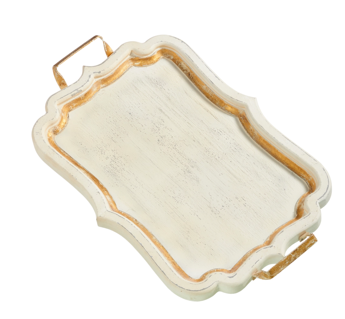 Distressed White Tray 23x15x2.5"h
