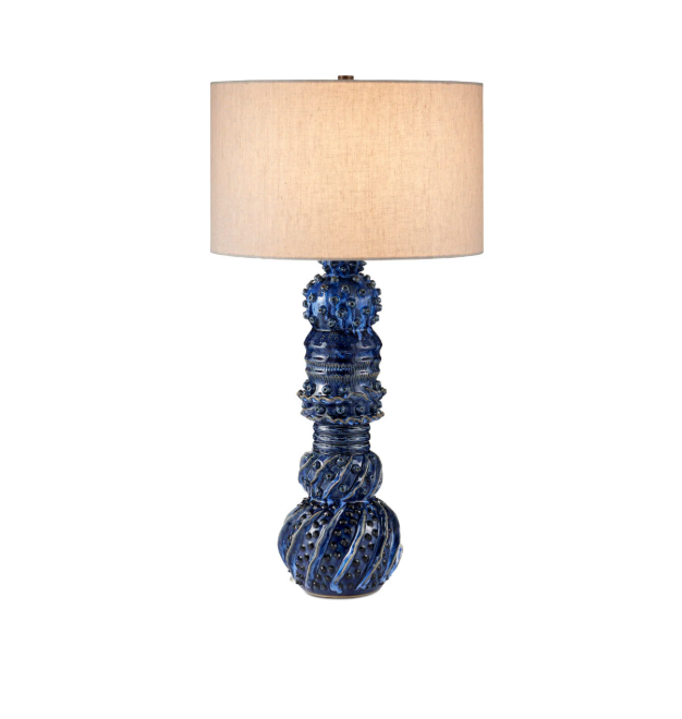 Undersea Dark Blue Table Lamp 31"h