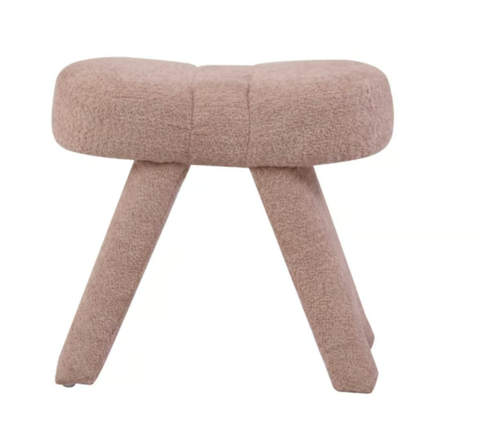Upholstered Fabric Bow Stool