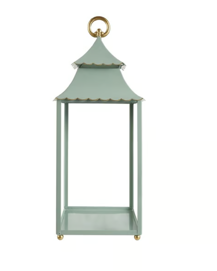 Mint Scalloped Lantern 22"