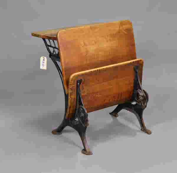 English Iron School Desk 30x22x28h