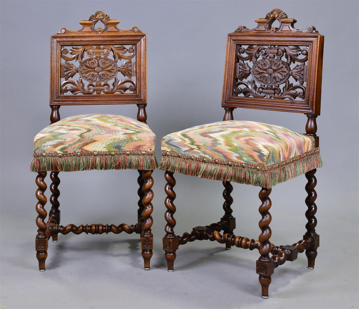 PAIR Fringe Chairs 18x18x37h