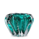 Turquoise Art Glass Bowl 6"