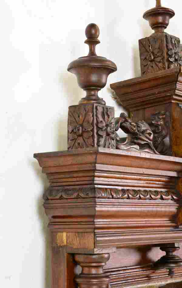 Henri II Carved Walnut Mirror 41x65h