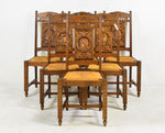 SET/6 French Oak Chairs 19x17x43h