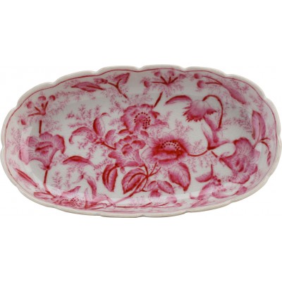 PINK PRIMROSE DISH WITH BRONZE FEET
