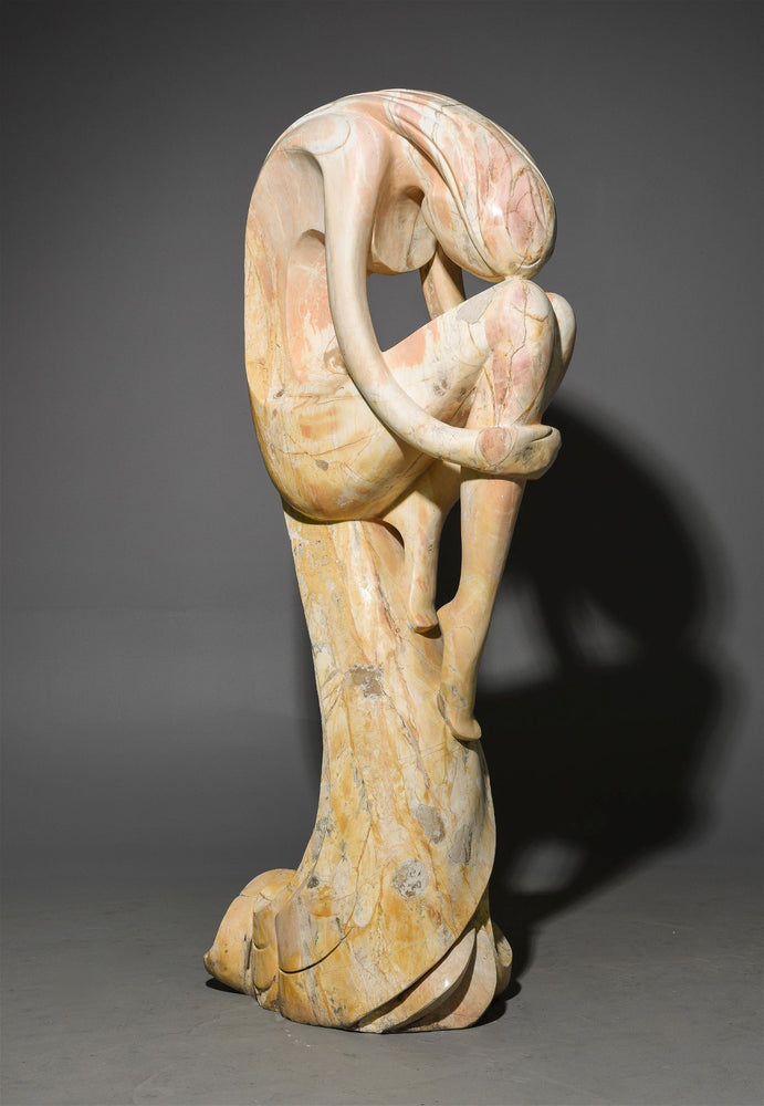 Art N. Soapstone Sculpture 69"h