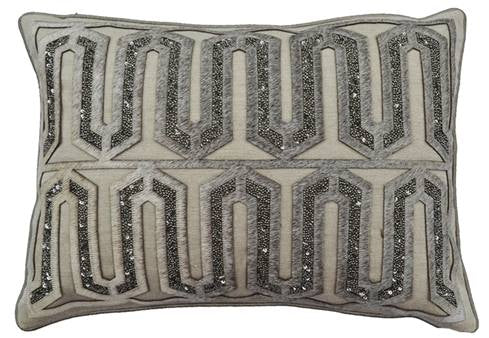 Hair on Hide & Embroidery Pillow 14x20