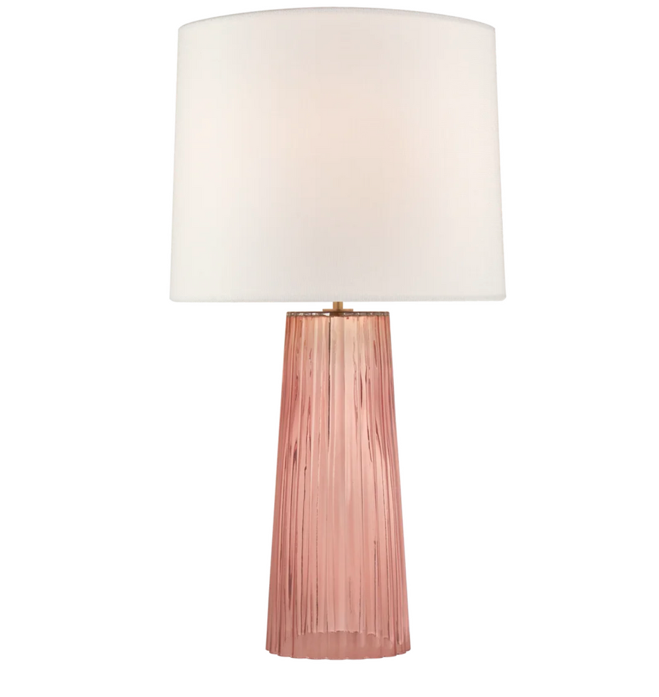 Rose Glass Lamp 28.75"h