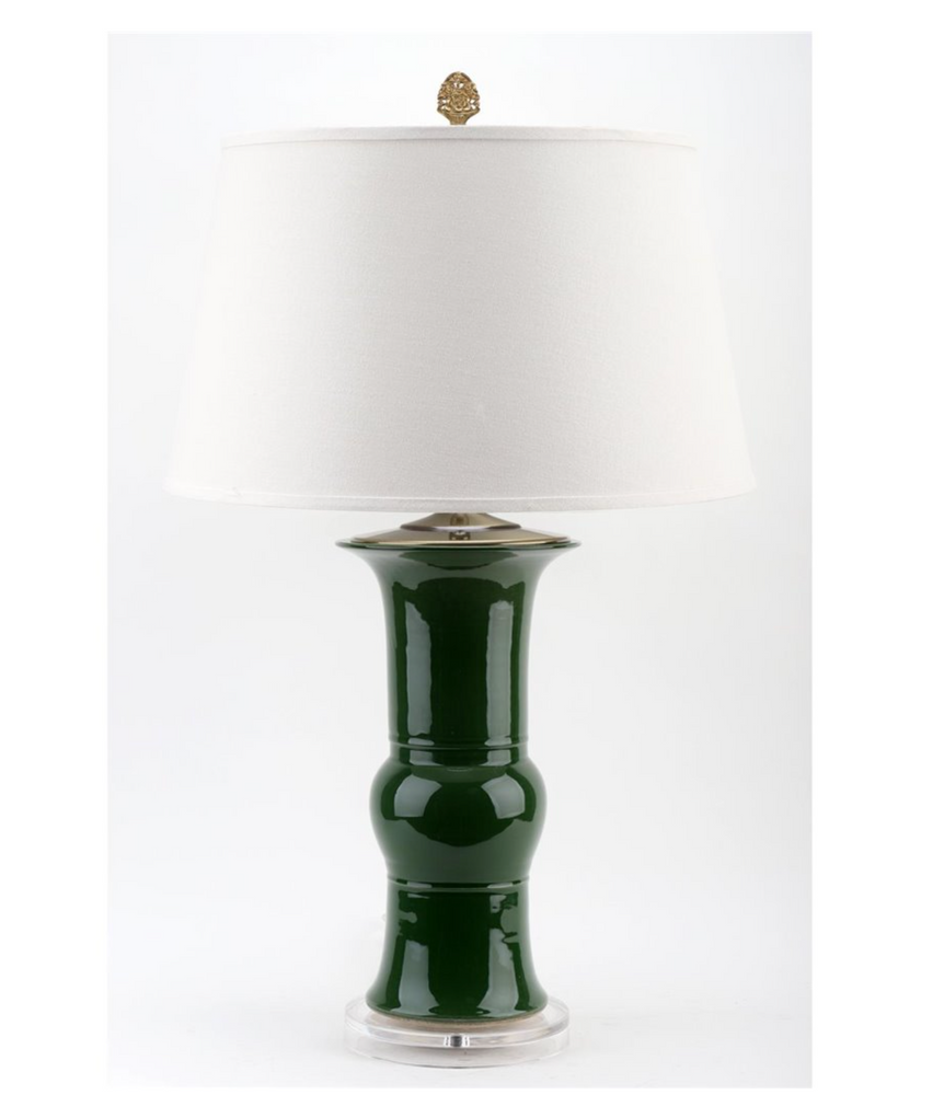 Royal Green Vase Lamp 31h