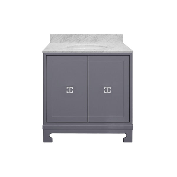 Gray Vanity w/ Marble 30x34hx21