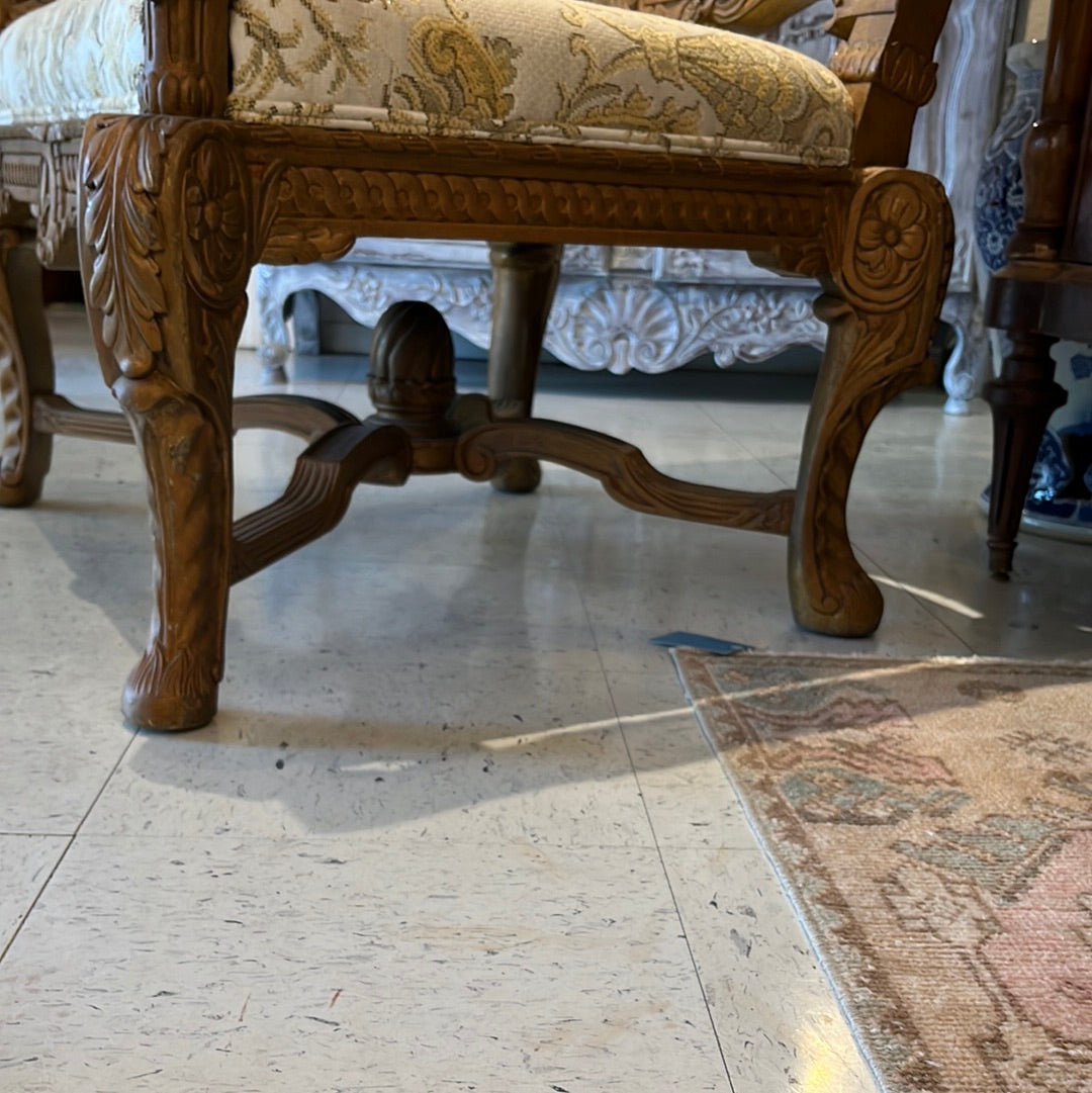 PAIR Carved Chairs 31x31x47h