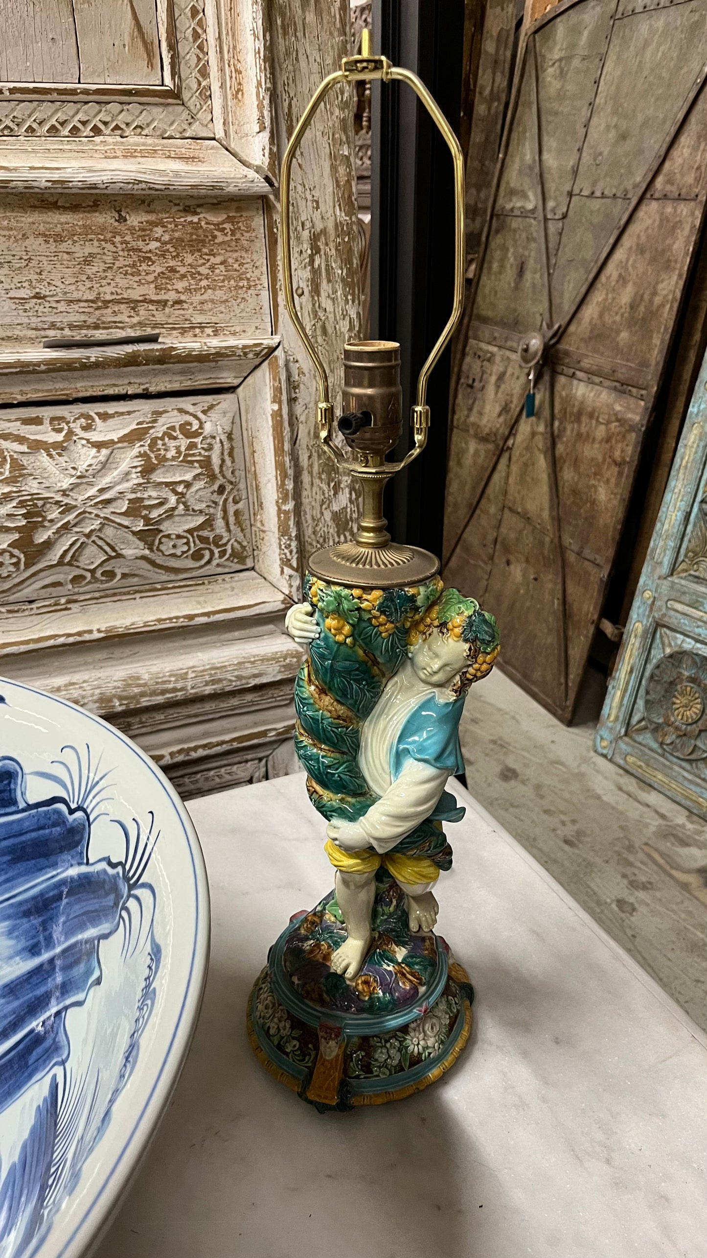 PAIR Majolica Lamps 24h