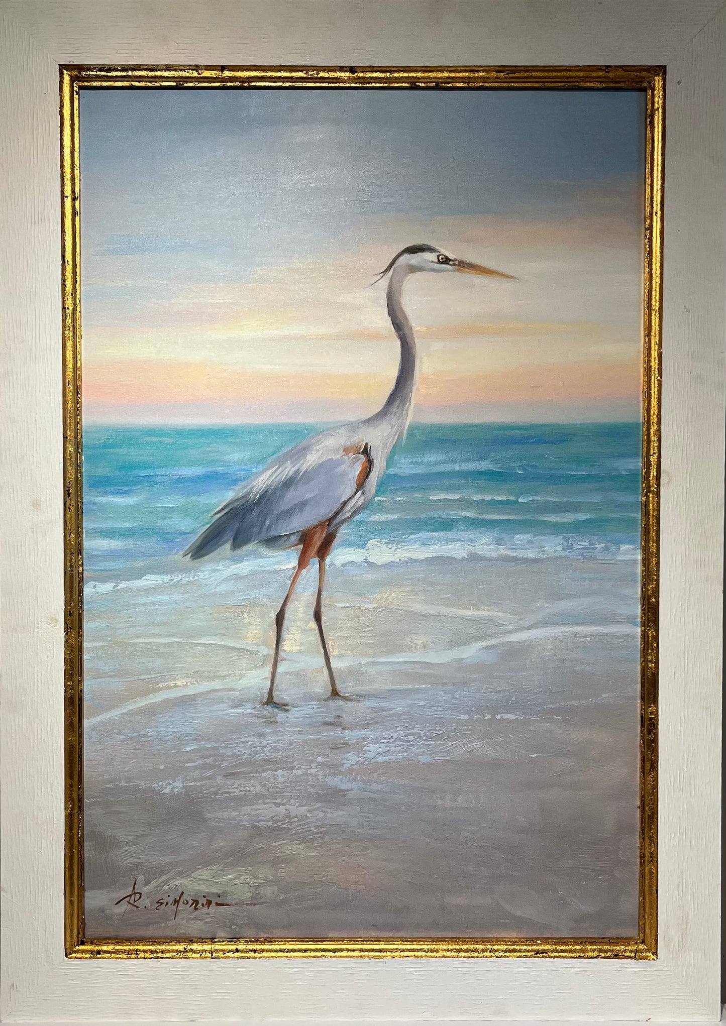 Beach Heron ORIG Oil 30x42