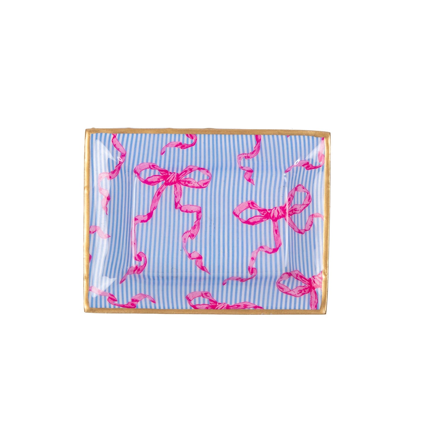 Ribbons of Hope Enameled Landry Tray - Blue: Blue