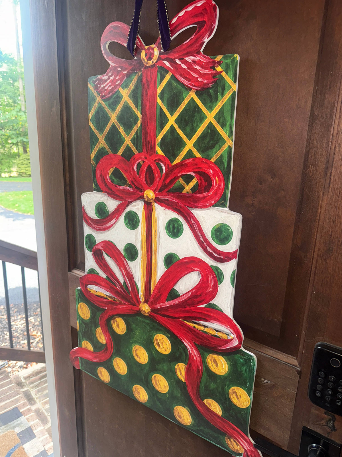 LARGE Designer Tiered Christmas Presents Door Hanger