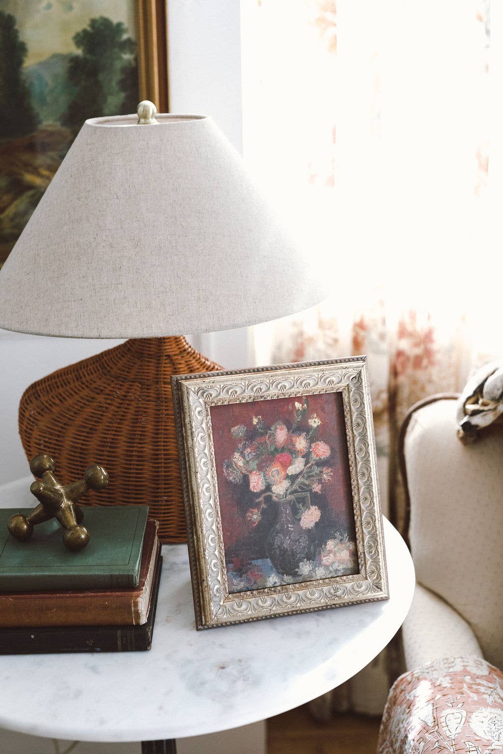 Chinese Asters and Gladioli Framed Art: 5x7