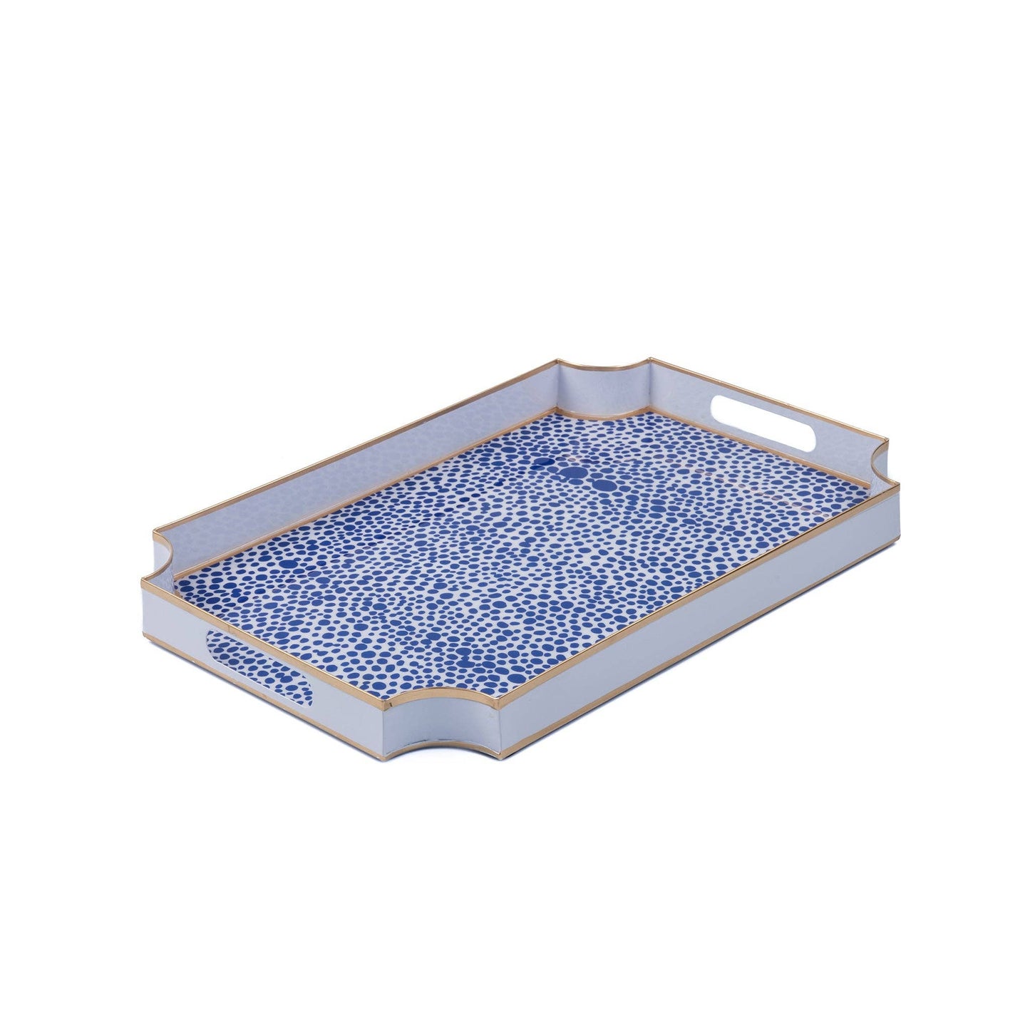 Shagreen Enameled Jaye Tray: Blue & White