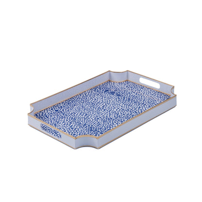Shagreen Enameled Jaye Tray: Blue & White