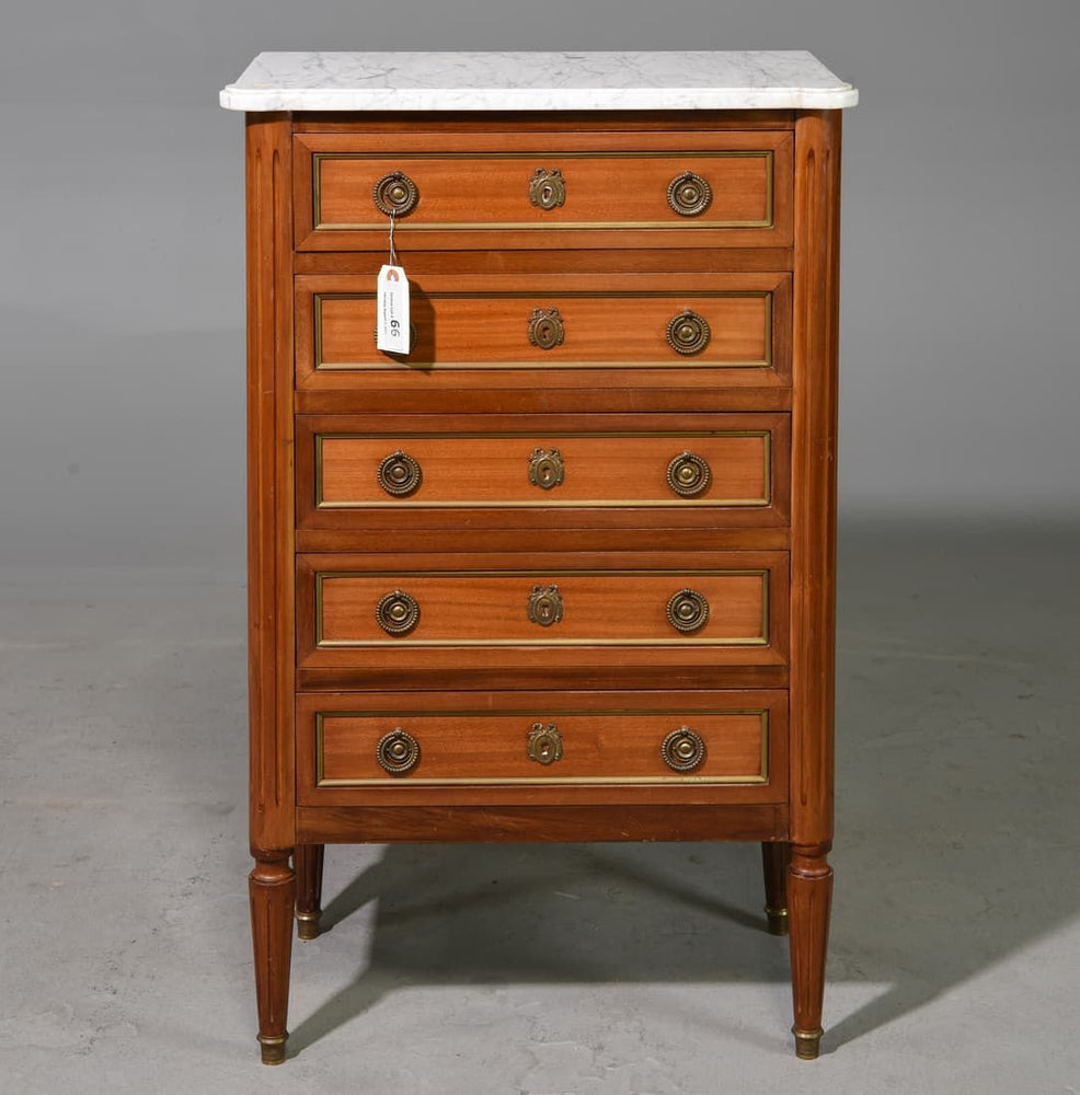 French Marble Top Chest 24x13.5x38.5h