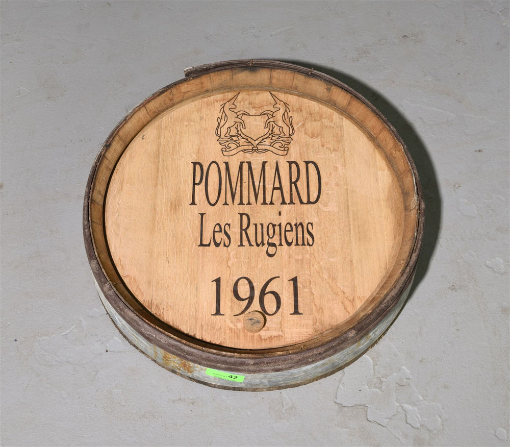 French Oak Wine Barrel Top 1961 25"D