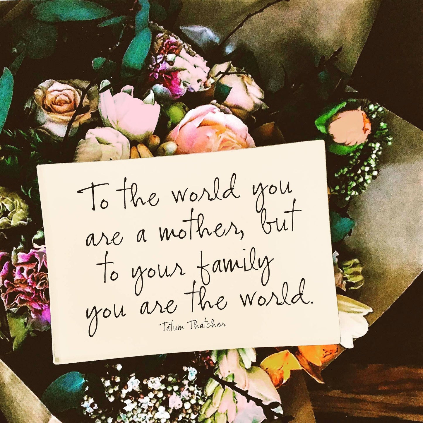To The World You Are A Mother Decoupage Glass Tray: 4"X 6"
