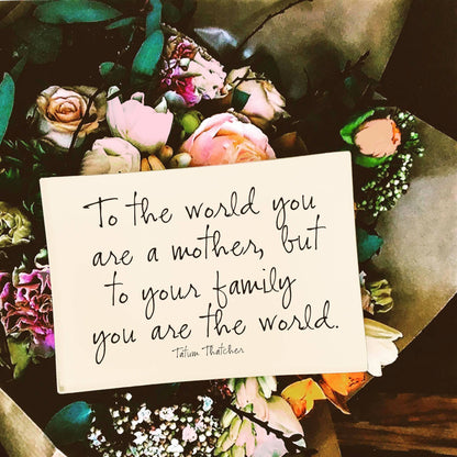 To The World You Are A Mother Decoupage Glass Tray: 4"X 6"
