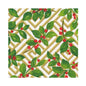 Holly and Fretwork White Luncheon Napkins 6.5x6.5"